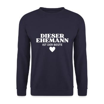 Dieser Ehemann ist der Beste - Unisex Pullover - Navy - Vorne - Alina (178cm) & Michal (187cm)
