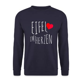 Eifel im Herzen - Unisex Pullover - Navy - Vorne - Alina (178cm) & Michal (187cm)