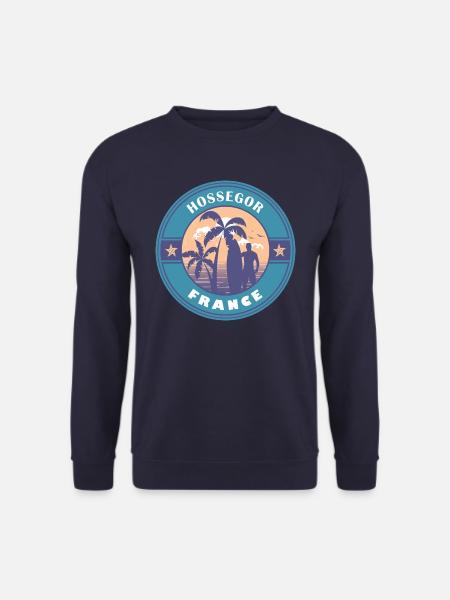 Hossegor Frankreich Sommer Surf Design - Unisex Pullover - Navy
