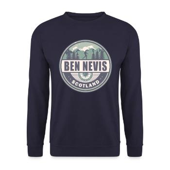 Ben Nevis Schottland Grampian Mountains Wandern - Unisex Pullover - Navy - Vorne - Alina (178cm) & Michal (187cm)