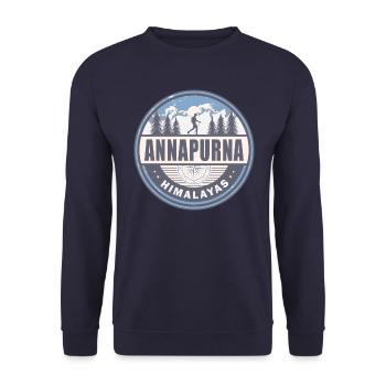 Annapurna Himalaya Népal Vintage Hiking Design - Sweat-shirt Unisexe - marine - Devant - Alina (178cm) & Michal (187cm)