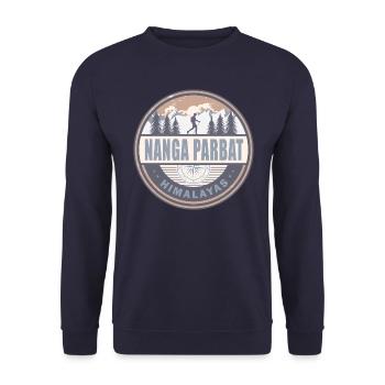 Nanga Parbat Himalaya Pakistan Vintage Randonnée - Sweat-shirt Unisexe - marine - Devant - Alina (178cm) & Michal (187cm)