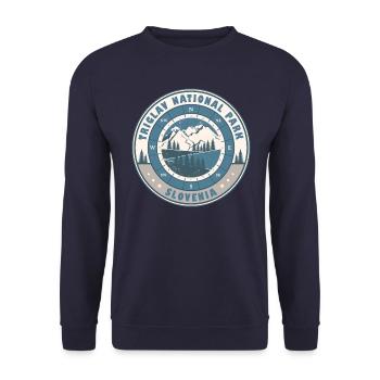 Triglav National Park Slovenia Vintage Hiking - Unisex Sweatshirt - navy - Front - Alina (178cm) & Michal (187cm)