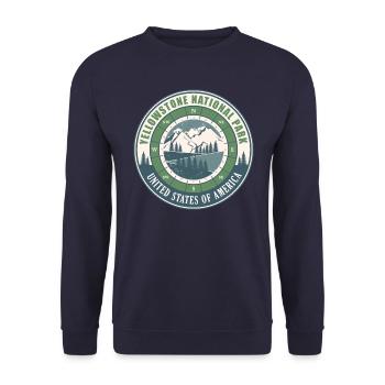Parc national de Yellowstone Randonnée aux États-Unis - Sweat-shirt Unisexe - marine - Devant - Alina (178cm) & Michal (187cm)