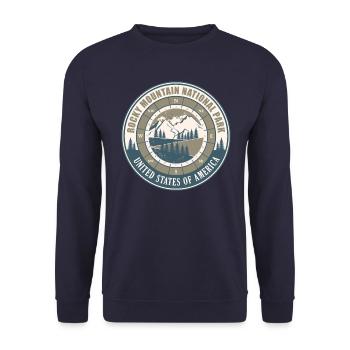 Rocky Mountain National Park US Vintage Hiking - Unisex Sweatshirt - navy - Front - Alina (178cm) & Michal (187cm)