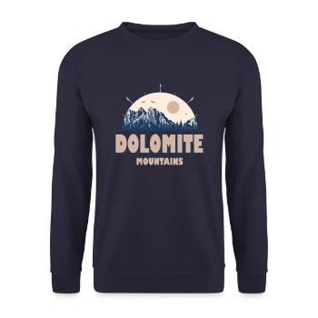Dolomite Mountains Italy Vintage Mountain Hiking - Unisex Sweatshirt - navy - Front - Alina (178cm) & Michal (187cm)