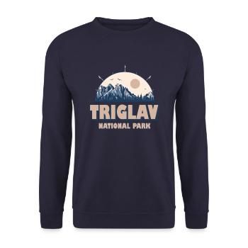 Triglav National Park Slovenia Vintage Hiking - Unisex Sweatshirt - navy - Front - Alina (178cm) & Michal (187cm)