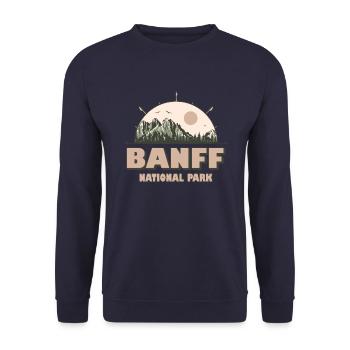 Parc national Banff Canada Vintage Hiking Design - Sweat-shirt Unisexe - marine - Devant - Alina (178cm) & Michal (187cm)