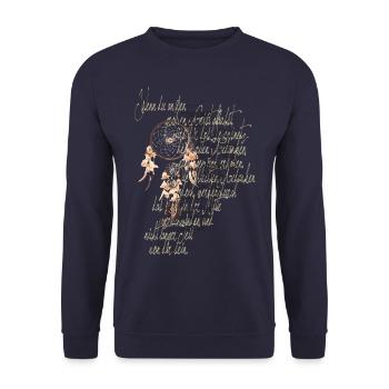 Poesie Kalligrafie Boho Style Traumfänger 3 - Unisex Pullover - Navy - Vorne - Alina (178cm) & Michal (187cm)