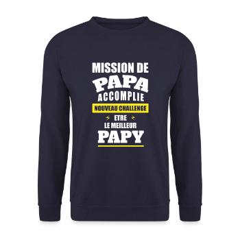 FUTUR PAPY - Sweat-shirt Unisexe - marine - Devant - Alina (178cm) & Michal (187cm)