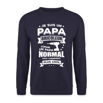 PAPA BRICOLEUR - Sweat-shirt Unisexe - marine - Devant - Alina (178cm) & Michal (187cm)