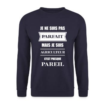 JE SUIS AGRICULTEUR - Sweat-shirt Unisexe - marine - Devant - Alina (178cm) & Michal (187cm)