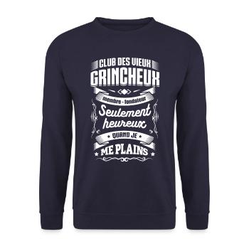 CLUB DES VIEUX GRINCHEUX - Sweat-shirt Unisexe - marine - Devant - Alina (178cm) & Michal (187cm)