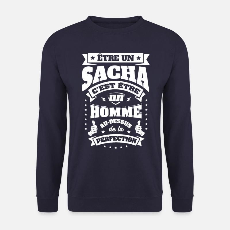 NOM - PRÉNOM - SACHA - Sweat-shirt Unisexe - marine