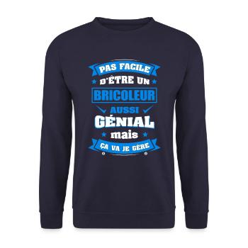 BRICOLEUR GÉNIAL - Sweat-shirt Unisexe - marine - Devant - Alina (178cm) & Michal (187cm)