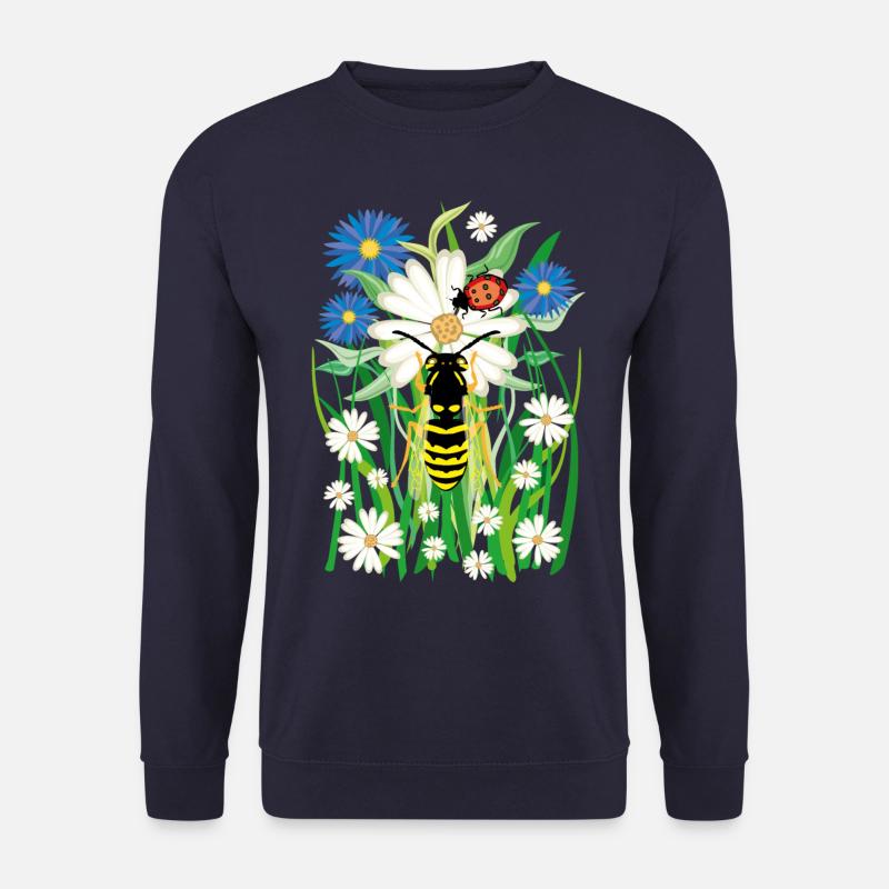 25 flowers bee ladybug meadow - Unisex Sweatshirt - navy