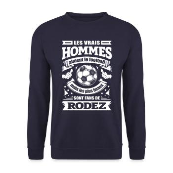 LES VRAIS HOMMES SONT FANS DE RODEZ - Sweat-shirt Unisexe - marine - Devant - Alina (178cm) & Michal (187cm)