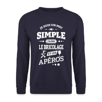 J'AIME LE BRICOLAGE ET LES APÉROS - Sweat-shirt Unisexe - marine - Devant - Alina (178cm) & Michal (187cm)