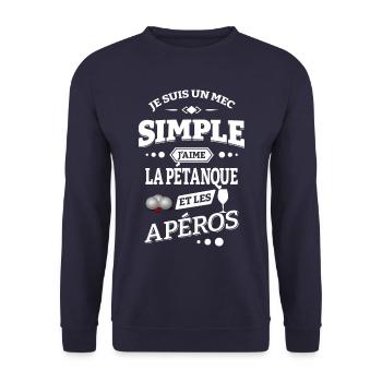 J'AIME LA PÉTANQUE ET LES APÉROS - Sweat-shirt Unisexe - marine - Devant - Alina (178cm) & Michal (187cm)