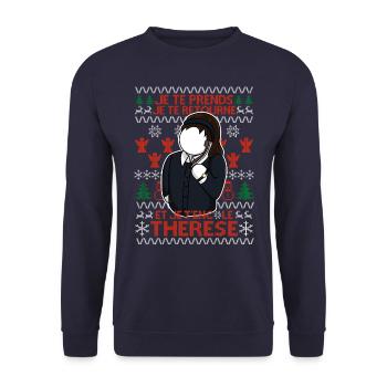 Therese : Le Pere Noel est une Ordure - Sweat-shirt Unisexe - marine - Devant - Alina (178cm) & Michal (187cm)