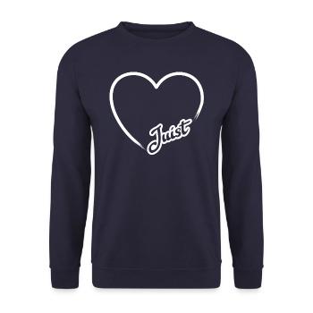 Juist Herz - Nordsee Insel Juist Geschenk - Unisex Pullover - Navy - Vorne - Alina (178cm) & Michal (187cm)