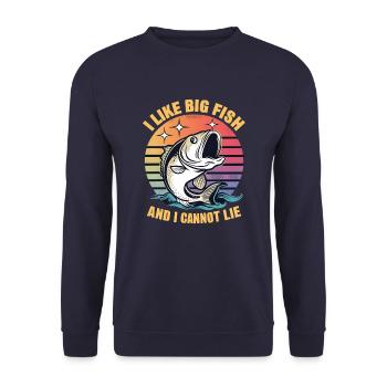 J'aime les gros poissons et je ne peux pas mentir - Sweat-shirt Unisexe - marine - Devant - Alina (178cm) & Michal (187cm)