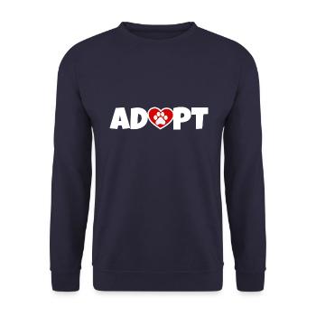 Adopt a dog - Unisex Sweatshirt - navy - Front - Alina (178cm) & Michal (187cm)