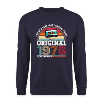 Original May 1976 47th Birthday Gift Men - Unisex Sweatshirt - navy - Front - Alina (178cm) & Michal (187cm)