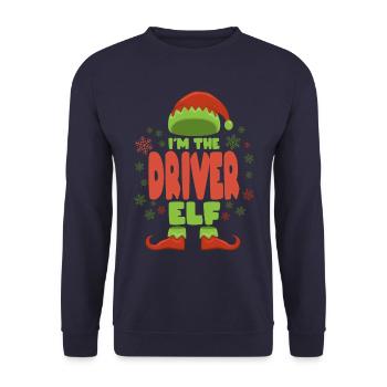 Driver Christmas Elf - Unisex Sweatshirt - navy - Front - Alina (178cm) & Michal (187cm)
