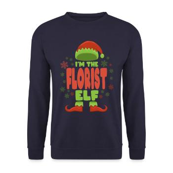 Fleuriste Elfe de Noël - Sweat-shirt Unisexe - marine - Devant - Alina (178cm) & Michal (187cm)