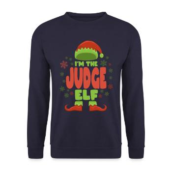 Richter Weihnachtself - Unisex Pullover - Navy - Vorne - Alina (178cm) & Michal (187cm)