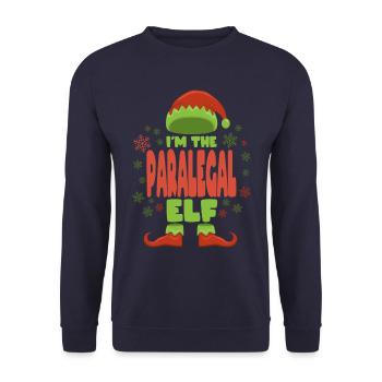 Rechtsanwaltsfachangestellte Weihnachtself - Unisex Pullover - Navy - Vorne - Alina (178cm) & Michal (187cm)