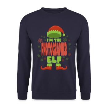 Fotograf Weihnachtself - Unisex Pullover - Navy - Vorne - Alina (178cm) & Michal (187cm)