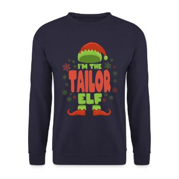 Schneider Weihnachtself - Unisex Pullover - Navy - Vorne - Alina (178cm) & Michal (187cm)