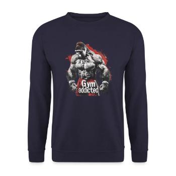 Fitness Gorilla Gym Fitnessstudio - Unisex Pullover - Navy - Vorne - Alina (178cm) & Michal (187cm)