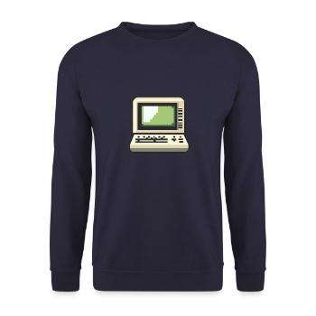 8-Bit DOS Terminal Computer Retro Pixelart - Unisex Pullover - Navy - Vorne - Alina (178cm) & Michal (187cm)