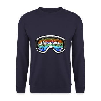 Ski Brille Symbol Berge Piste - Unisex Pullover - Navy - Vorne - Alina (178cm) & Michal (187cm)