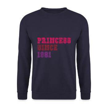 1981 Anniversaire Princesse - Sweat-shirt Unisexe - marine - Devant - Alina (178cm) & Michal (187cm)