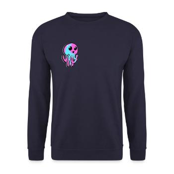 Méduse mignonne rose bleu bande dessinée/anime - Sweat-shirt Unisexe - marine - Devant - Alina (178cm) & Michal (187cm)