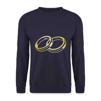 Alliances Silhouette Or Mariage - Sweat-shirt Unisexe - marine - Devant - Alina (178cm) & Michal (187cm)
