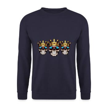 L’équipe de la couronne du roi du crâne - Sweat-shirt Unisexe - marine - Devant - Alina (178cm) & Michal (187cm)