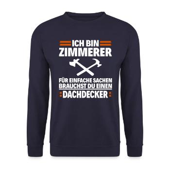 Zimmerer - Zimmermann - Unisex Pullover - Navy - Vorne - Alina (178cm) & Michal (187cm)