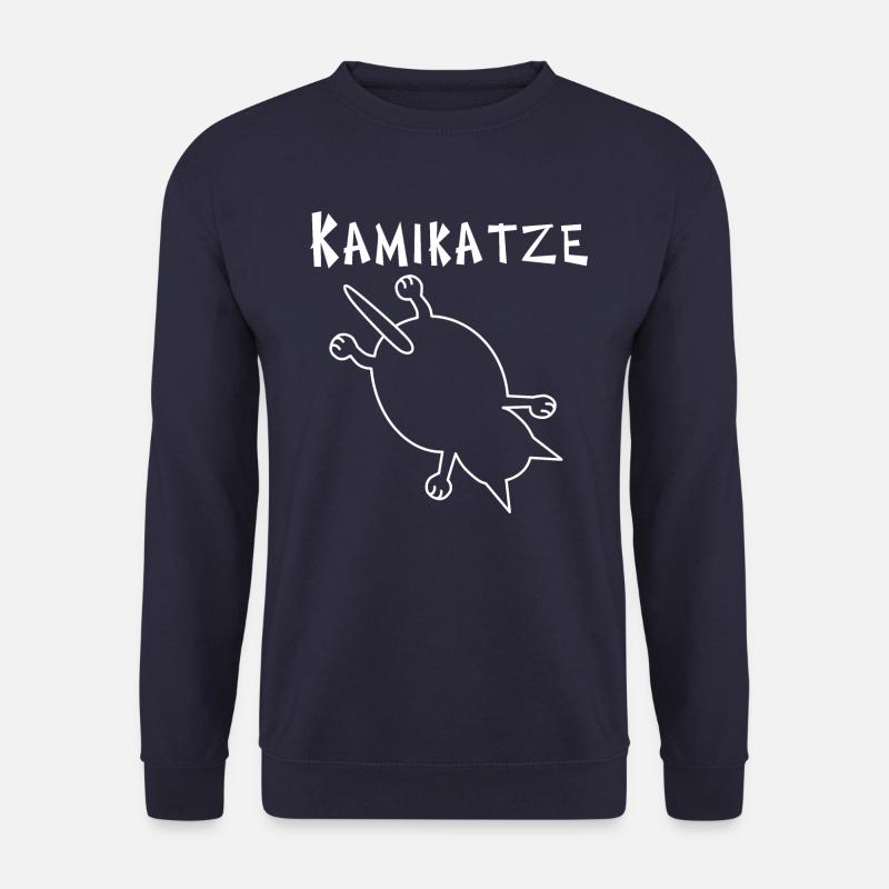 Kamikaze Katze: Abenteuer für jeden Teufelskerl - Unisex Pullover - Navy