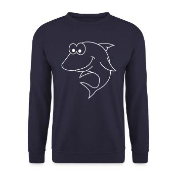 Hai Comic Tier - Unisex Pullover - Navy - Vorne - Alina (178cm) & Michal (187cm)