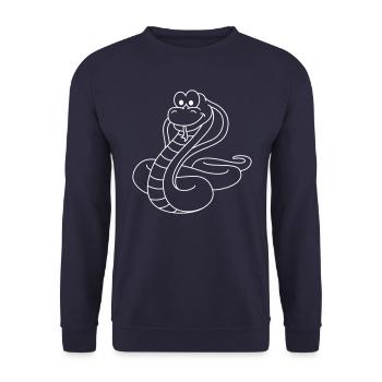 Snake Cobra Comic Animal - Unisex Sweatshirt - navy - Front - Alina (178cm) & Michal (187cm)