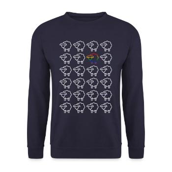Pride - glückliches Schaf,anders sein ist schön! - Unisex Pullover - Navy - Vorne - Alina (178cm) & Michal (187cm)