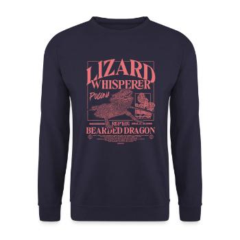 Bartagame Bartagamen Echsenflüsterer - Unisex Pullover - Navy - Vorne - Alina (178cm) & Michal (187cm)