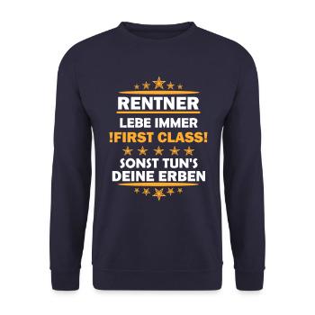 Rentner - Unisex Pullover - Navy - Vorne - Alina (178cm) & Michal (187cm)