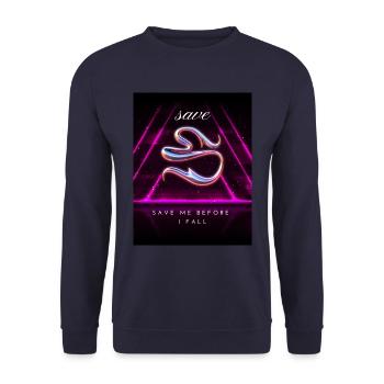Save me before I fall Design - Unisex Sweatshirt - navy - Front - Alina (178cm) & Michal (187cm)