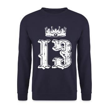 13 Couronne numérique - Sweat-shirt Unisexe - marine - Devant - Alina (178cm) & Michal (187cm)